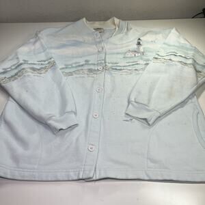 Vintage Artisans AOP Cardigan Womens Large Lighthouse